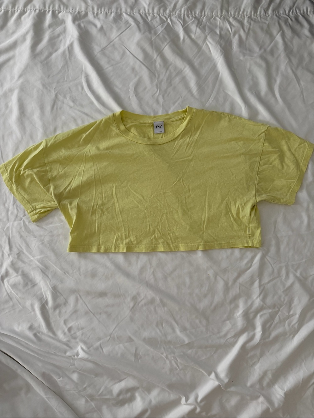 Aritzia TNA Laid Back Cropped Tee in Bright Yellow